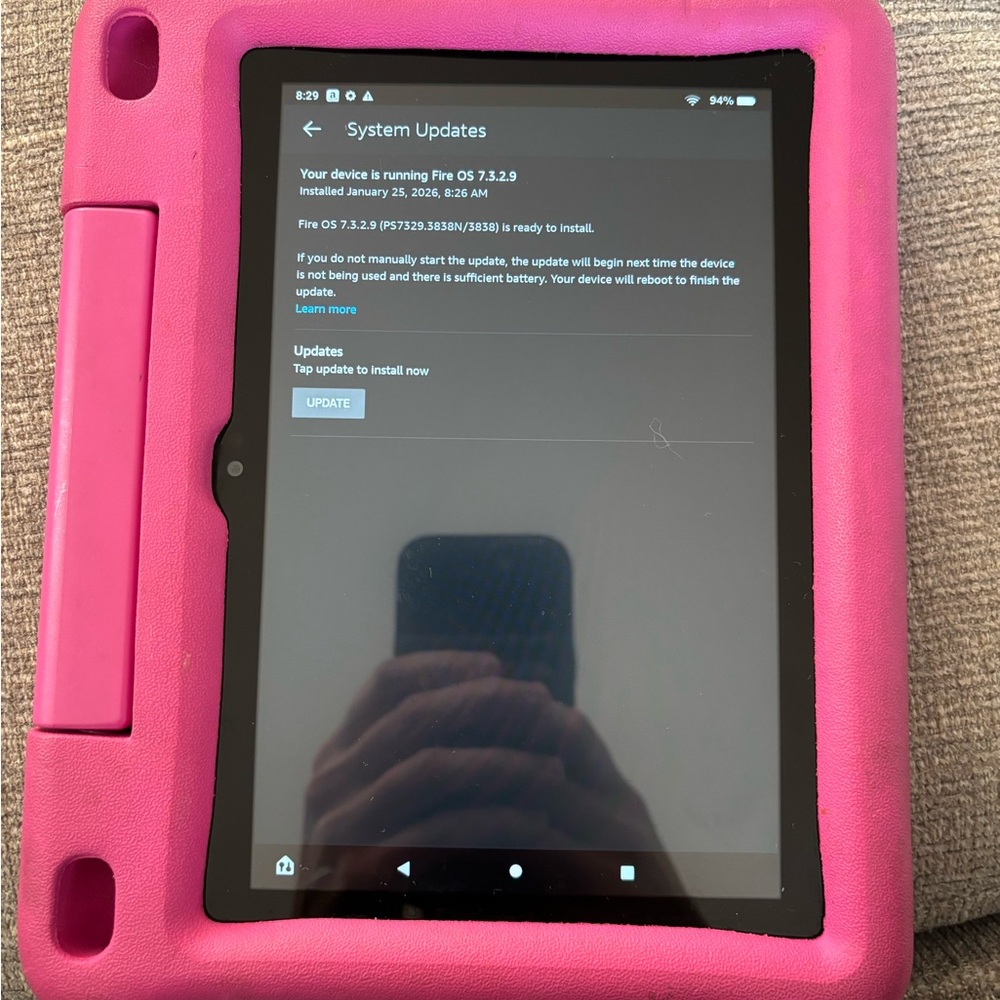 Pink Amazon HD 8 Tablet with Protective Case